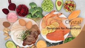  Presentation with carbs - Presentation theme with healthy-food-for-vitality background and a coral colored foreground