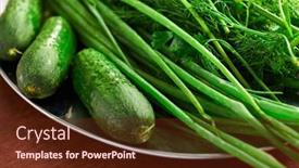  Presentation with cucumbers - Cool new PPT layouts with healthy-food-fresh-vegetables backdrop and a tawny brown colored foreground