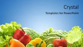  Presentation with healthy food - Presentation design having healthy food landscape mixed vegetables background and a light blue colored foreground