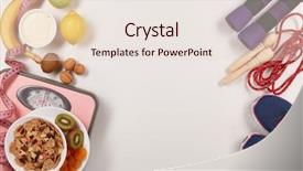  Presentation with white healthy food - Cool new theme with healthy food scales and sport backdrop and a lemonade colored foreground