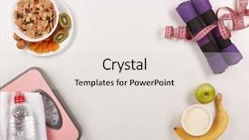  Presentation with food sport - PPT layouts enhanced with healthy food scales and sport background and a lemonade colored foreground