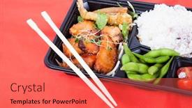  Presentation with healthy food - Presentation enhanced with healthy-food-served-in-tray background and a red colored foreground