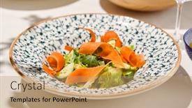  Presentation with healthy food - Slide deck featuring healthy-food-vegetable-salad background and a coral colored foreground