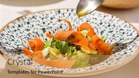  Presentation with healthy food - Slide deck with healthy-food-vegetable-salad background and a yellow colored foreground