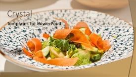  Presentation with healthy food - Presentation theme enhanced with healthy-food-vegetable-salad background and a coral colored foreground