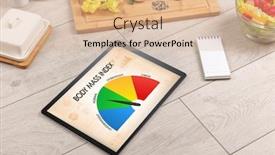  Presentation with body mass index - Audience pleasing presentation theme consisting of healthy food with tablet on a wooden background with words body mass index health concept backdrop and a lemonade colored foreground