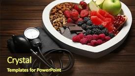  Presentation with heart health - Amazing presentation theme having healthy food with tonometer backdrop and a wine colored foreground