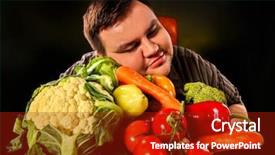  Presentation with advent - Presentation design with healthy food with vegetables cauliflower background and a crimson colored foreground