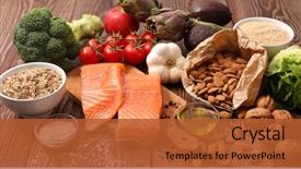  Presentation with healthy food - Presentation design featuring healthy food background and a red colored foreground
