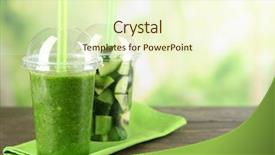  Presentation with salad - PPT layouts having healthy fresh drink in plastic background and a cream colored foreground