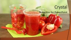  Presentation with fruit drink - Beautiful presentation featuring healthy fresh drink in plastic backdrop and a soft green colored foreground