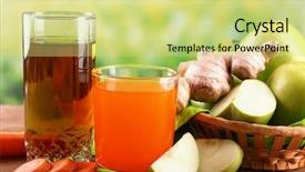  Presentation with health apples and education - Colorful presentation theme enhanced with healthy fresh juice of apples backdrop and a yellow colored foreground