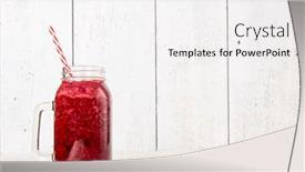  Presentation with smoothies - Beautiful PPT theme featuring healthy-fresh-smoothies-on-vintage backdrop and a white colored foreground