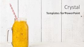  Presentation with smoothies - Colorful theme enhanced with healthy-fresh-smoothies-on-vintage backdrop and a white colored foreground