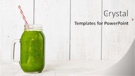  Presentation with smoothies - PPT theme having healthy-fresh-smoothies-on-vintage background and a white colored foreground
