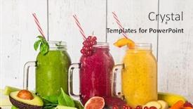  Presentation with smoothies - Audience pleasing slides consisting of healthy-fresh-smoothies-with-ingredients backdrop and a sky blue colored foreground