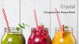  Presentation with smoothies - Amazing theme having healthy-fresh-smoothies-with-ingredients backdrop and a white colored foreground