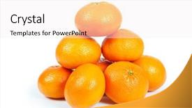  Presentation with blue orange white - Presentation theme featuring healthy fruit - oranges on white background background and a  colored foreground