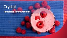  Presentation with fruit drink - Cool new presentation theme with healthy fruit drink - raspberry smoothie backdrop and a ocean colored foreground