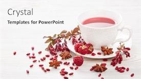  Presentation with barberries - PPT layouts having healthy-fruit-tea-with-anise background and a sky blue colored foreground