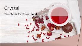  Presentation with barberries - Slide deck having healthy-fruit-tea-with-anise background and a white colored foreground