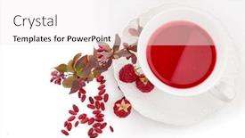  Presentation with barberries - Slide deck enhanced with healthy-fruit-tea-with-barberries background and a white colored foreground