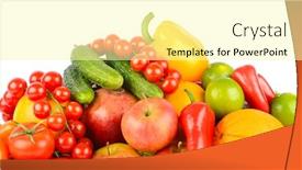  Presentation with healthy - Presentation theme consisting of healthy-fruits-and-vegetables-isolated background and a blonde colored foreground