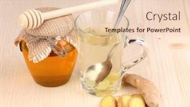  Presentation with ginger - Amazing presentation theme having healthy-ginger-tea-with-honey backdrop and a lemonade colored foreground