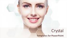  Presentation with human face - Slide deck with healthy girl in plastic surgery background and a lemonade colored foreground