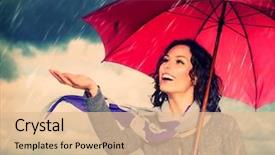  Presentation with bad weather - Beautiful slide set featuring healthy girl outdoors bad weather backdrop and a lemonade colored foreground