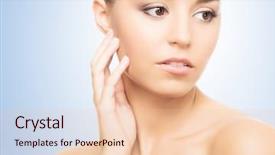  Presentation with blue spa - Presentation featuring healthy girl over blue background and a  colored foreground