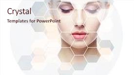  Presentation with skin surgery - Colorful presentation theme enhanced with healthy girl plastic surgery backdrop and a sky blue colored foreground