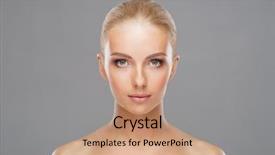  Presentation with beautiful skin - Slide set featuring healthy girl skin care cosmetics background and a coral colored foreground