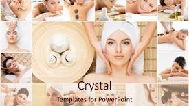  Presentation with massage therapy - Colorful presentation theme enhanced with healthy girls having therapy backdrop and a lemonade colored foreground