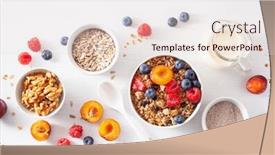  Presentation with granola - Colorful presentation design enhanced with healthy-granola-for-breakfast backdrop and a lemonade colored foreground