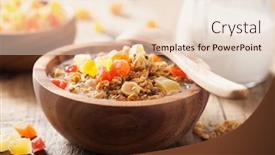  Presentation with dry fruits - Beautiful theme featuring healthy granola with dry fruits for breakfast backdrop and a lemonade colored foreground