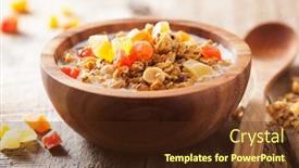  Presentation with dry fruits - Audience pleasing PPT theme consisting of healthy-granola-with-dry-fruits backdrop and a tawny brown colored foreground