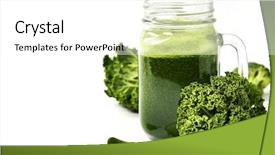  Presentation with superfoods - Audience pleasing presentation consisting of healthy green smoothie and ingredients backdrop and a white colored foreground