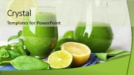  Presentation with smoothie - Cool new presentation theme with healthy-green-smoothie-on-wooden backdrop and a  colored foreground