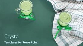  Presentation with smoothies - Presentation theme with healthy-green-smoothies-with-plaid background and a ocean colored foreground