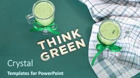  Presentation with smoothies - Presentation design with healthy-green-smoothies-with-plaid background and a ocean colored foreground