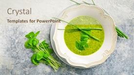  Presentation with healthy soup - Slide set featuring healthy-green-soup-with-fresh background and a lemonade colored foreground