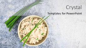  Presentation with healthy soup - PPT layouts consisting of healthy-green-soup-with-fresh background and a light gray colored foreground