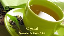  Presentation with green tea - Slide deck consisting of healthy green tea cup background and a tawny brown colored foreground