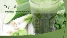 Presentation with healthy juice - Beautiful presentation theme featuring healthy-green-vegetable-juice backdrop and a mint green colored foreground