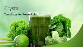  Presentation with healthy juice - Colorful presentation enhanced with healthy-green-vegetable-juice backdrop and a mint green colored foreground