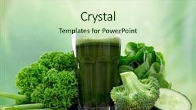  Presentation with healthy juice - Slides having healthy green vegetable juice background and a soft green colored foreground