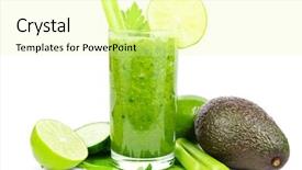  Presentation with smoothie - PPT layouts with healthy green vegetable smoothie background and a blonde colored foreground