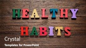  Presentation with healthy - Slide deck enhanced with healthy-habits-sentence background and a tawny brown colored foreground