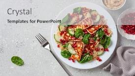  Presentation with couscous - Presentation theme enhanced with healthy-halloumi-cheese-and-couscous background and a  colored foreground